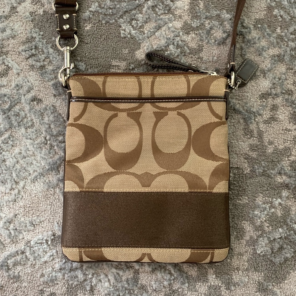 Coach Signature Tan Crossbody